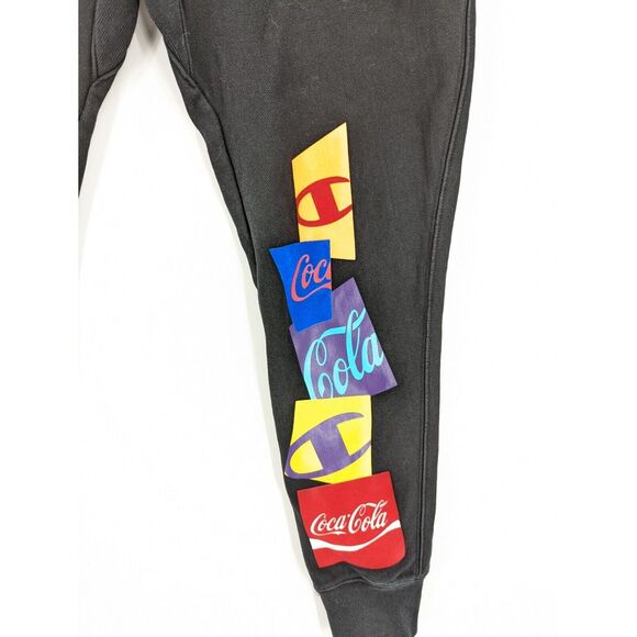 Champion Reverse Weave Men's Coca Cola Coke Black Jogger Sweat Pants, Medium - Picture 4 of 6